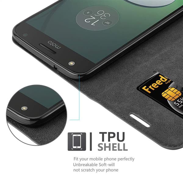 Motorola MOTO Z PLAY Suojakotelo Suojakuori Lompakkokotelo Matkapuhelinkotelo jossa magneettisuljenta, jalusta-toiminto ja korttitasku