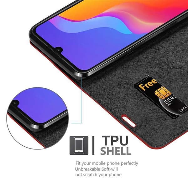 Lommebokdeksel til Honor 8A Deksel med magnetisk lukking, stativfunksjon og kortlomme