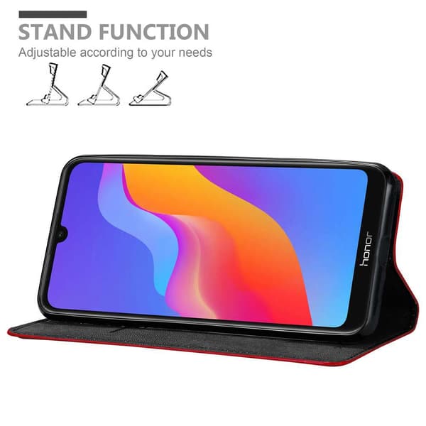Lommebokdeksel til Honor 8A Deksel med magnetisk lukking, stativfunksjon og kortlomme