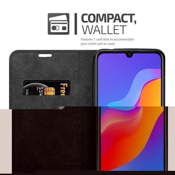 Lommebokdeksel til Honor 8A Deksel med magnetisk lukking, stativfunksjon og kortlomme