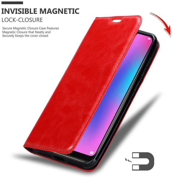 Lommebokdeksel til Honor 8C Deksel med magnetisk lukking, stativfunksjon og kortlomme