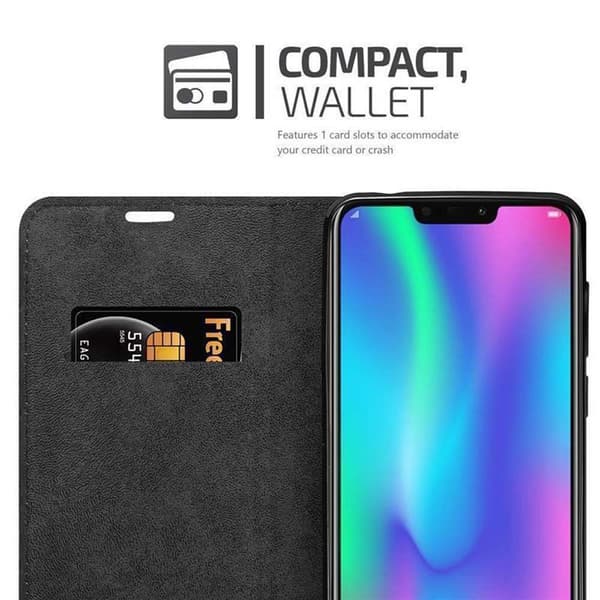 Lommebokdeksel til Honor 8C Deksel med magnetisk lukking, stativfunksjon og kortlomme