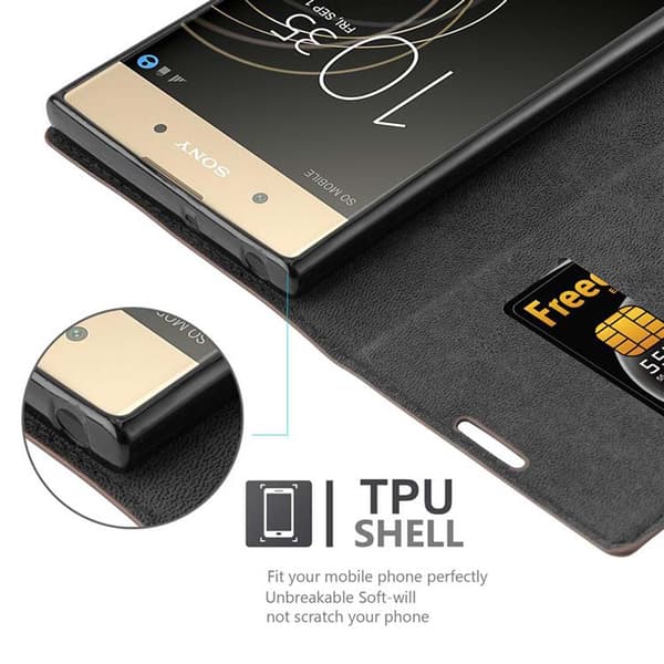 Lommebokdeksel til Sony Xperia XA1 PLUS Deksel med magnetisk lukking, stativfunksjon og kortlomme