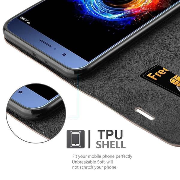 Lommebokdeksel til Honor 8 PRO Deksel med magnetisk lukking, stativfunksjon og kortlomme