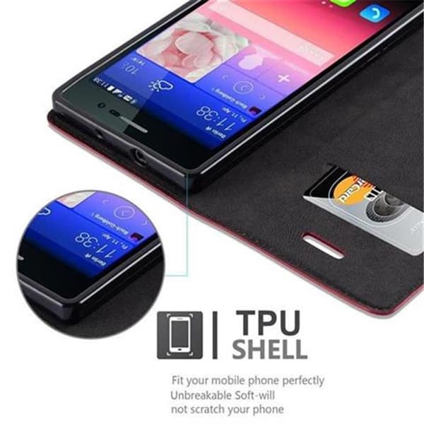 Huawei ASCEND P7 Fodral Skal Plånboksfodral Case med magnetisk stängning, ståfunktion och kortficka