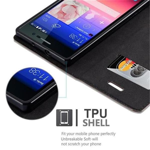 Huawei ASCEND P7 Fodral Skal Plånboksfodral Case med magnetisk stängning, ståfunktion och kortficka