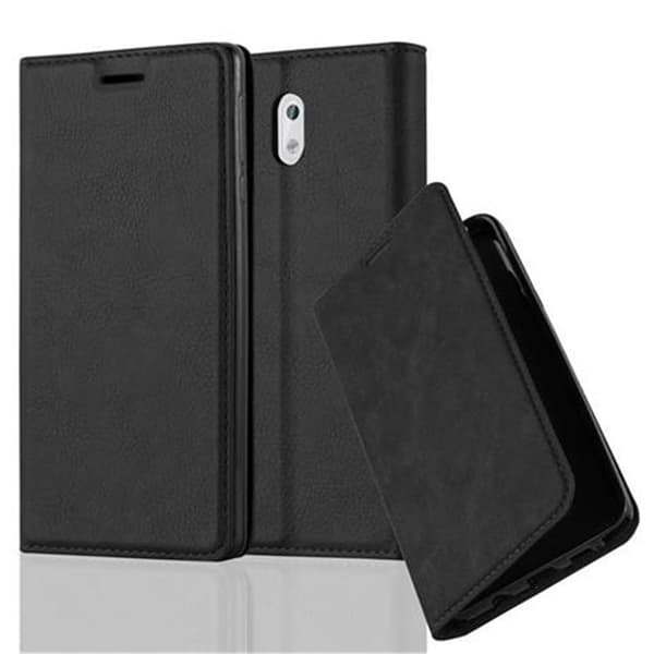 Nokia 3 2017 Fodral Skal Plånboksfodral Case med magnetisk stängning, ståfunktion och kortficka NATT SVART