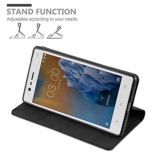 Nokia 3 2017 Fodral Skal Plånboksfodral Case med magnetisk stängning, ståfunktion och kortficka
