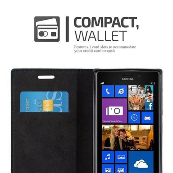 Nokia Lumia 925 Suojakotelo Suojakuori Lompakkokotelo Matkapuhelinkotelo jossa magneettisuljenta, jalusta-toiminto ja korttitasku