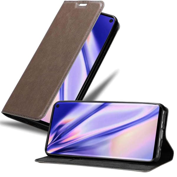 Samsung Galaxy S10 4G Suojakotelo Suojakuori Lompakkokotelo Matkapuhelinkotelo jossa magneettisuljenta, jalusta-toiminto ja korttitasku KAHVIN RUSKEA