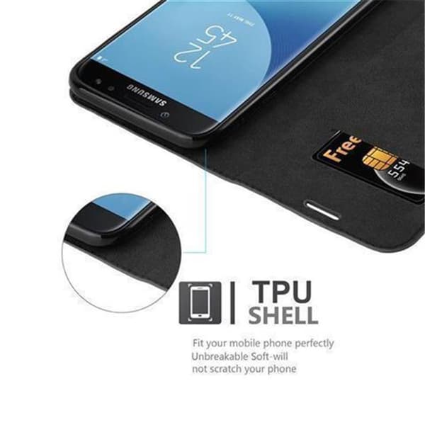 Lommebokdeksel til Samsung Galaxy J7 2017 Deksel med magnetisk lukking, stativfunksjon og kortlomme