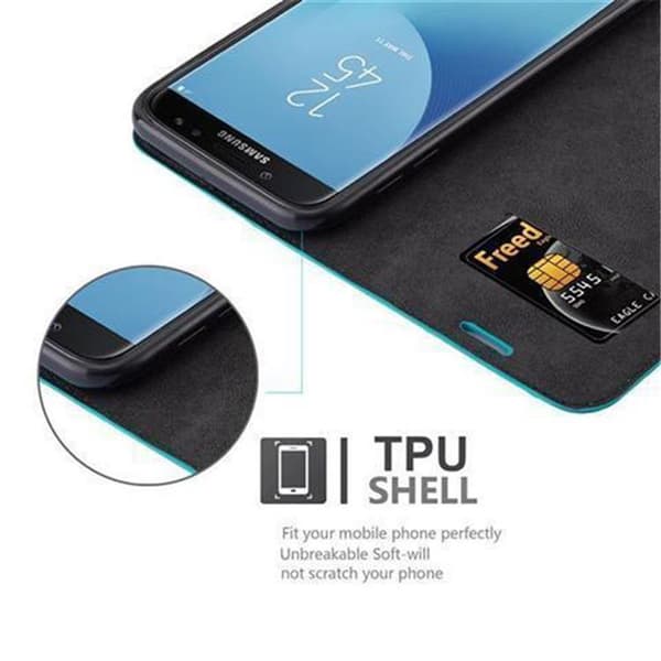Lommebokdeksel til Samsung Galaxy J7 2017 Deksel med magnetisk lukking, stativfunksjon og kortlomme