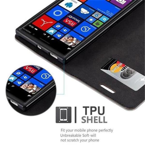 Nokia Lumia 830 Fodral Skal Plånboksfodral Case med magnetisk stängning, ståfunktion och kortficka