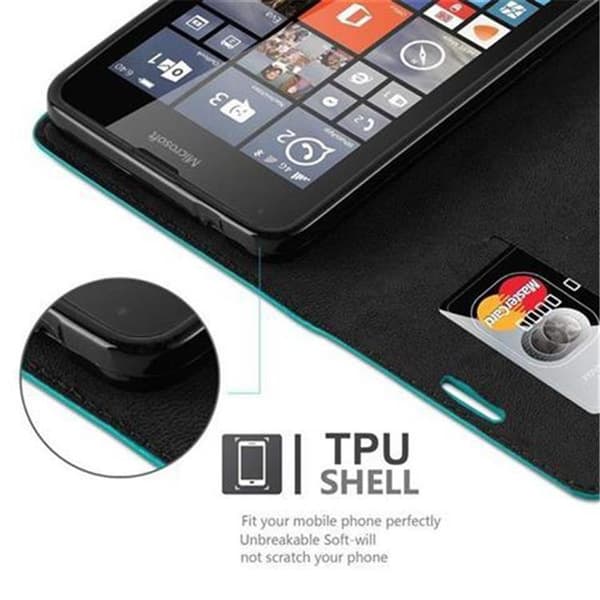 Lommebokdeksel til Nokia Lumia 640 Deksel med magnetisk lukking, stativfunksjon og kortlomme
