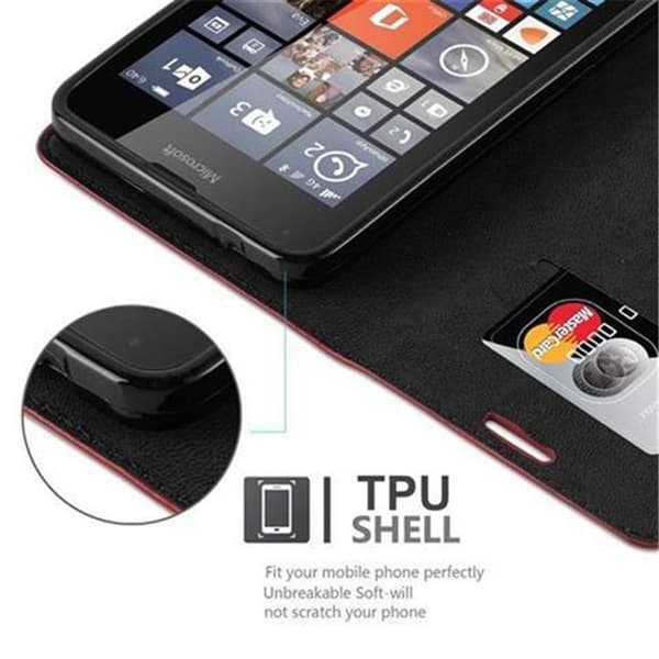 Lommebokdeksel til Nokia Lumia 640 Deksel med magnetisk lukking, stativfunksjon og kortlomme