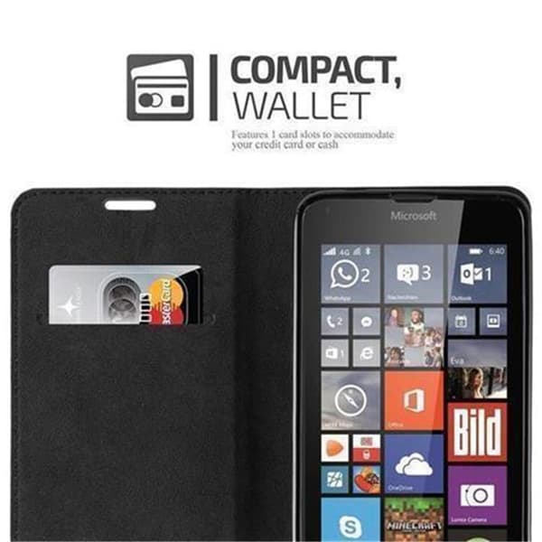 Lommebokdeksel til Nokia Lumia 640 Deksel med magnetisk lukking, stativfunksjon og kortlomme