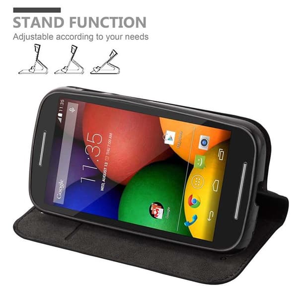 Lommebokdeksel til Motorola MOTO E1 Deksel med magnetisk lukking, stativfunksjon og kortlomme