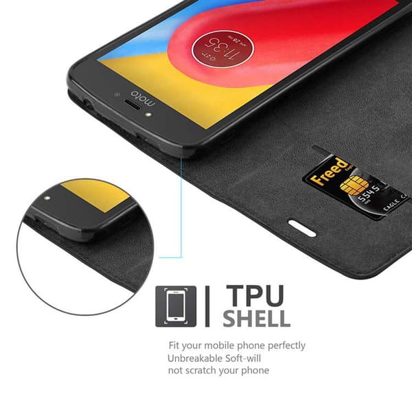 Motorola MOTO C Fodral Skal Plånboksfodral Case med magnetisk stängning, ståfunktion och kortficka
