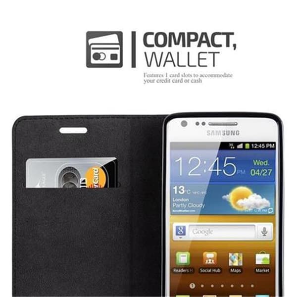 Samsung Galaxy S2 / S2 PLUS Suojakotelo Suojakuori Lompakkokotelo Matkapuhelinkotelo jossa magneettisuljenta, jalusta-toiminto ja korttitasku