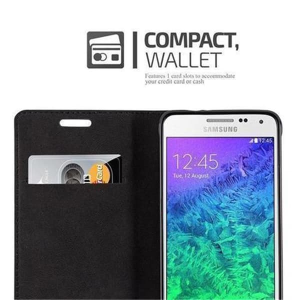 Samsung Galaxy ALPHA Fodral Skal Plånboksfodral Case med magnetisk stängning, ståfunktion och kortficka