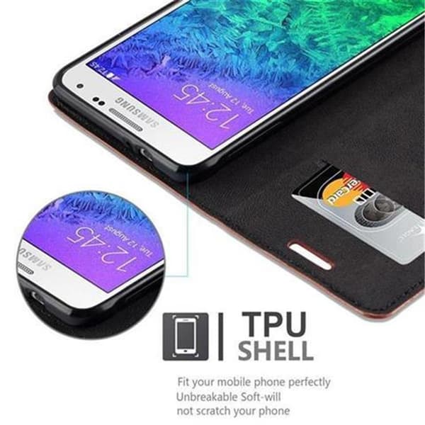 Samsung Galaxy ALPHA Fodral Skal Plånboksfodral Case med magnetisk stängning, ståfunktion och kortficka