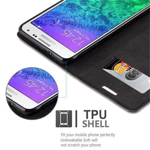 Samsung Galaxy ALPHA Fodral Skal Plånboksfodral Case med magnetisk stängning, ståfunktion och kortficka