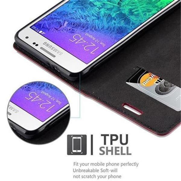 Samsung Galaxy ALPHA Fodral Skal Plånboksfodral Case med magnetisk stängning, ståfunktion och kortficka