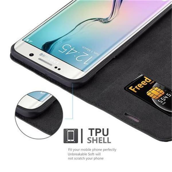 Samsung Galaxy S6 EDGE PLUS Suojakotelo Suojakuori Lompakkokotelo Matkapuhelinkotelo jossa magneettisuljenta, jalusta-toiminto ja korttitasku