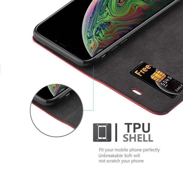 iPhone XS MAX Fodral Skal Plånboksfodral Case med magnetisk stängning, ståfunktion och kortficka