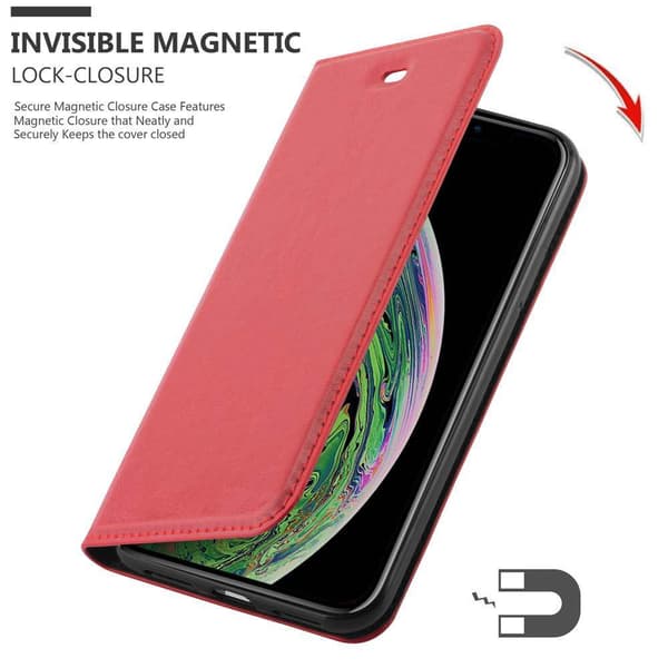 iPhone XS MAX Fodral Skal Plånboksfodral Case med magnetisk stängning, ståfunktion och kortficka