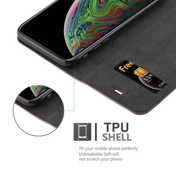 iPhone XS MAX Fodral Skal Plånboksfodral Case med magnetisk stängning, ståfunktion och kortficka