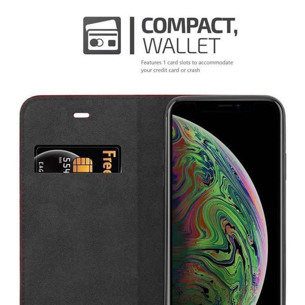 iPhone XS MAX Fodral Skal Plånboksfodral Case med magnetisk stängning, ståfunktion och kortficka