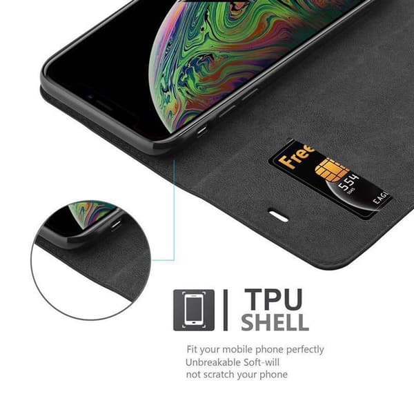 iPhone XS MAX Fodral Skal Plånboksfodral Case med magnetisk stängning, ståfunktion och kortficka