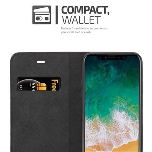 iPhone X / XS Suojakotelo Suojakuori Lompakkokotelo Matkapuhelinkotelo jossa magneettisuljenta, jalusta-toiminto ja korttitasku