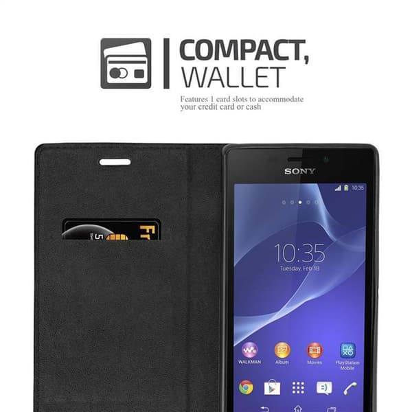 Sony Xperia M2 / M2 AQUA Fodral Skal Plånboksfodral Case med magnetisk stängning, ståfunktion och kortficka