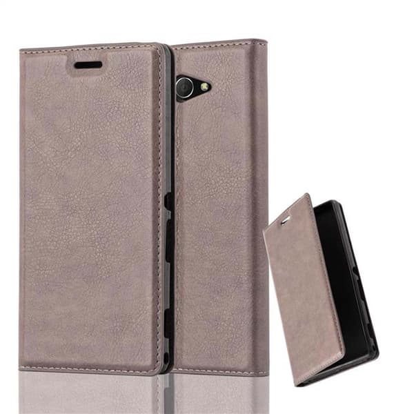 Sony Xperia M2 / M2 AQUA Fodral Skal Plånboksfodral Case med magnetisk stängning, ståfunktion och kortficka KAFFE BRUN