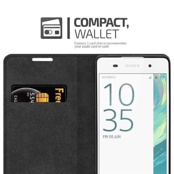 Sony Xperia E5 Suojakotelo Suojakuori Lompakkokotelo Matkapuhelinkotelo jossa magneettisuljenta, jalusta-toiminto ja korttitasku