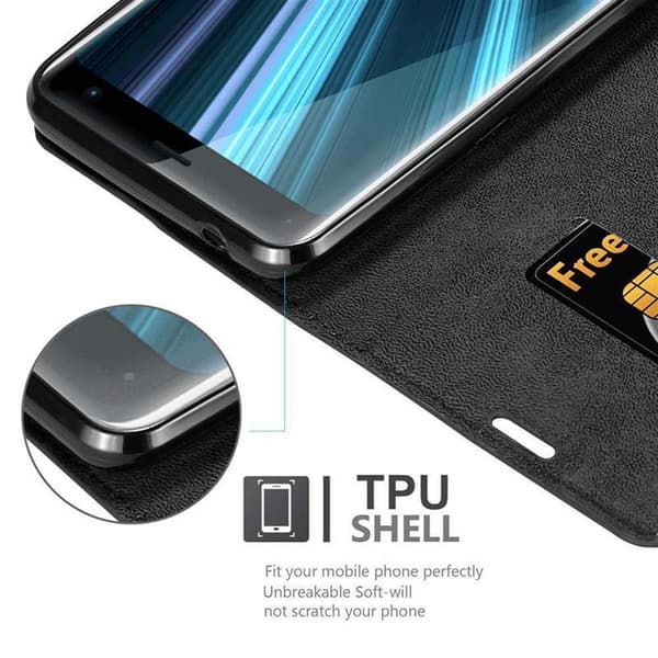 Sony Xperia XZ3 Suojakotelo Suojakuori Lompakkokotelo Matkapuhelinkotelo jossa magneettisuljenta, jalusta-toiminto ja korttitasku