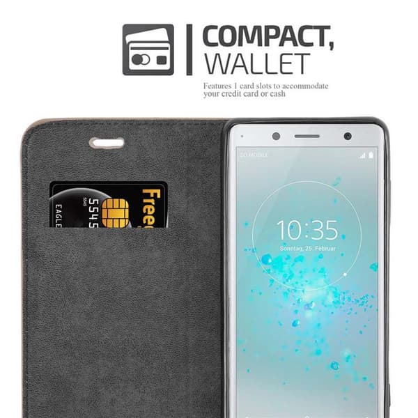 Sony Xperia XZ2 Suojakotelo Suojakuori Lompakkokotelo Matkapuhelinkotelo jossa magneettisuljenta, jalusta-toiminto ja korttitasku