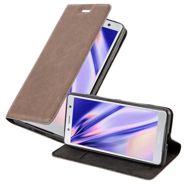 Lommebokdeksel til Sony Xperia XZ2 Deksel med magnetisk lukking, stativfunksjon og kortlomme KAFFEBRUNN