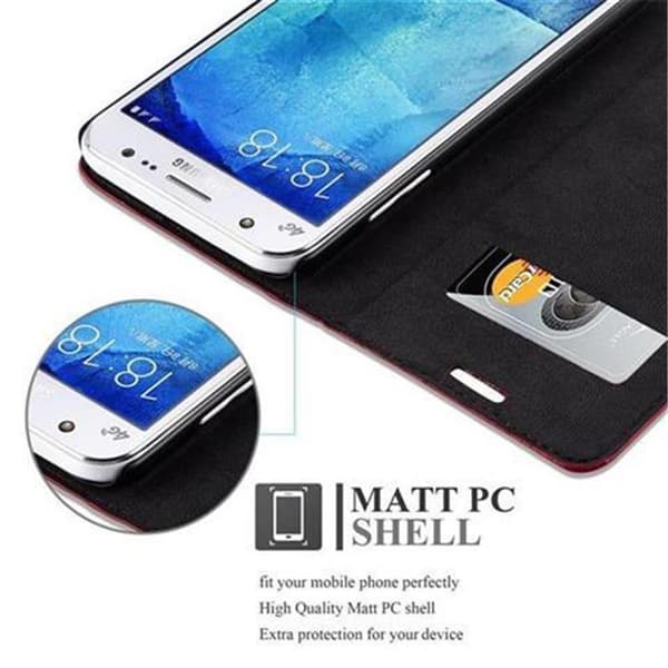 Lommebokdeksel til Samsung Galaxy J5 2015 Deksel med magnetisk lukking, stativfunksjon og kortlomme