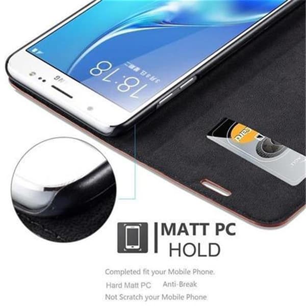 Samsung Galaxy J5 2015 Suojakotelo Suojakuori Lompakkokotelo Matkapuhelinkotelo jossa magneettisuljenta, jalusta-toiminto ja korttitasku