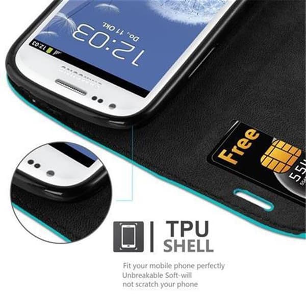 Lommebokdeksel til Samsung Galaxy S3 MINI Deksel med magnetisk lukking, stativfunksjon og kortlomme