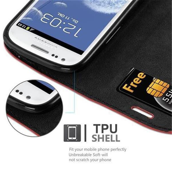 Lommebokdeksel til Samsung Galaxy S3 MINI Deksel med magnetisk lukking, stativfunksjon og kortlomme