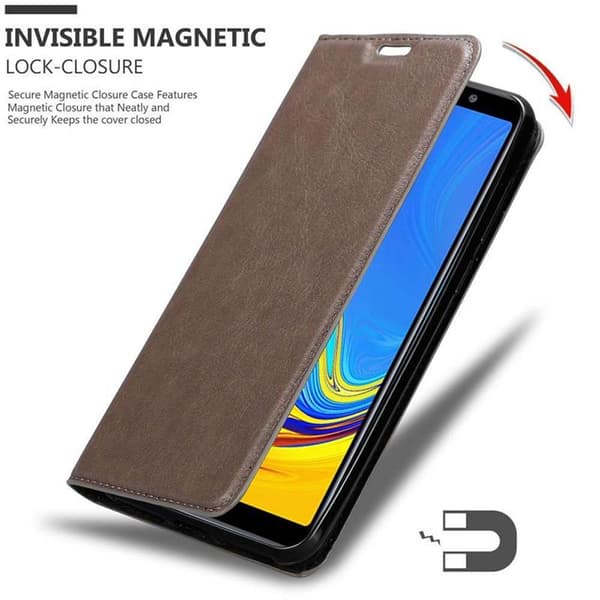 Lommebokdeksel til Samsung Galaxy A7 2018 Deksel med magnetisk lukking, stativfunksjon og kortlomme