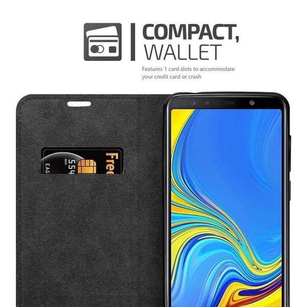 Lommebokdeksel til Samsung Galaxy A7 2018 Deksel med magnetisk lukking, stativfunksjon og kortlomme