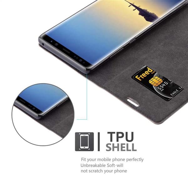 Samsung Galaxy NOTE 8 Fodral Skal Plånboksfodral Case med magnetisk stängning, ståfunktion och kortficka