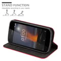 Miniatyrbild 5 av 7: Nokia 1 2018 Fodral Skal Plånboksfodral Case med magnetisk stängning, ståfunktion och kortficka