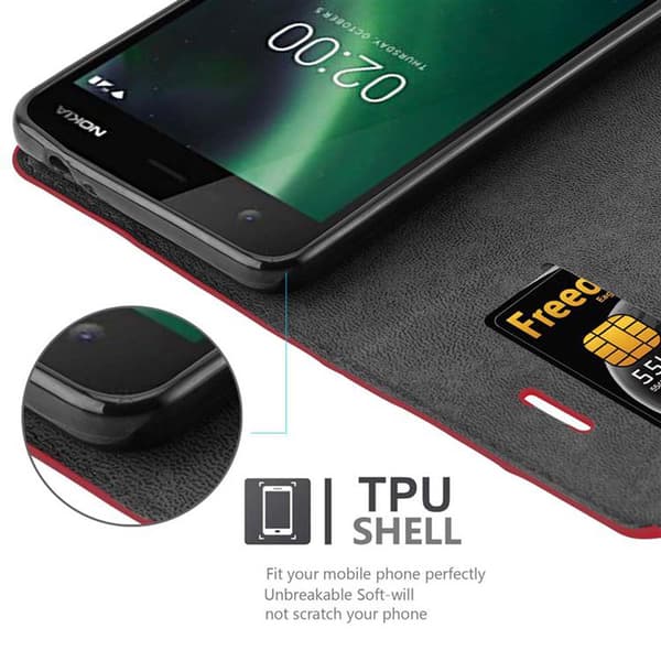 Nokia 2 2017 Fodral Skal Plånboksfodral Case med magnetisk stängning, ståfunktion och kortficka