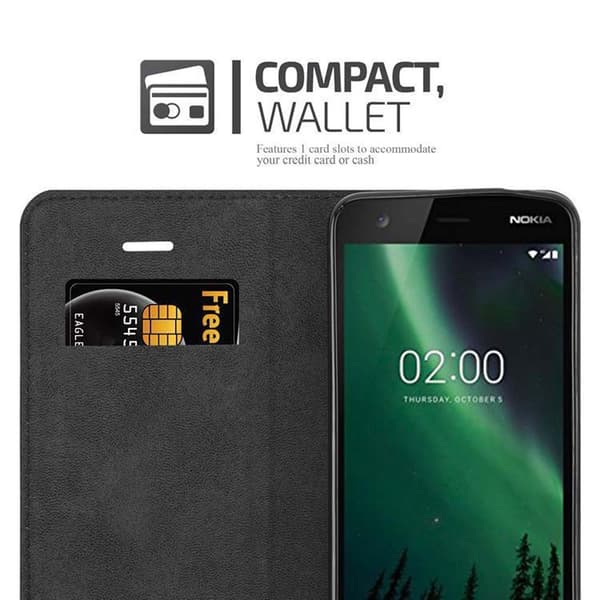 Nokia 2 2017 Fodral Skal Plånboksfodral Case med magnetisk stängning, ståfunktion och kortficka